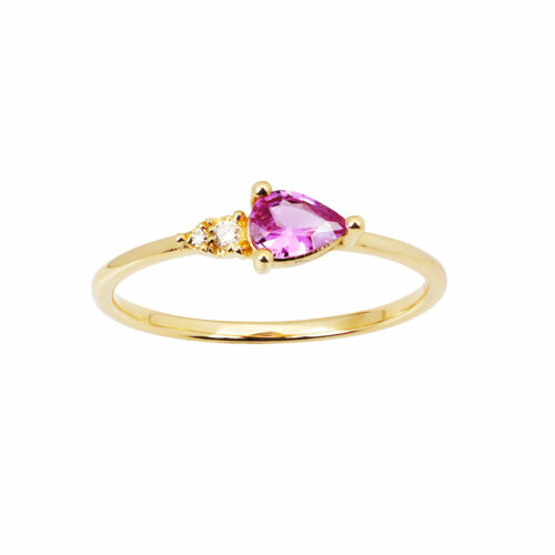 Anillo Zafiro Rosa Pera