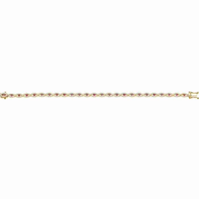 Pulsera riviere rubí oro amarillo