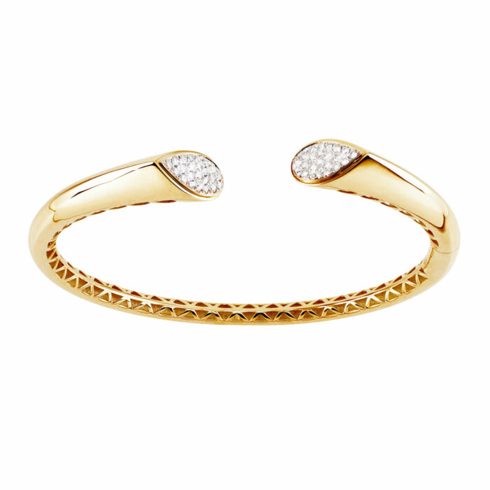 brazalete de diamantes de oro amarillo