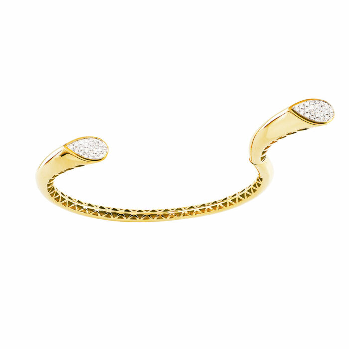 brazalete de diamantes de oro amarillo